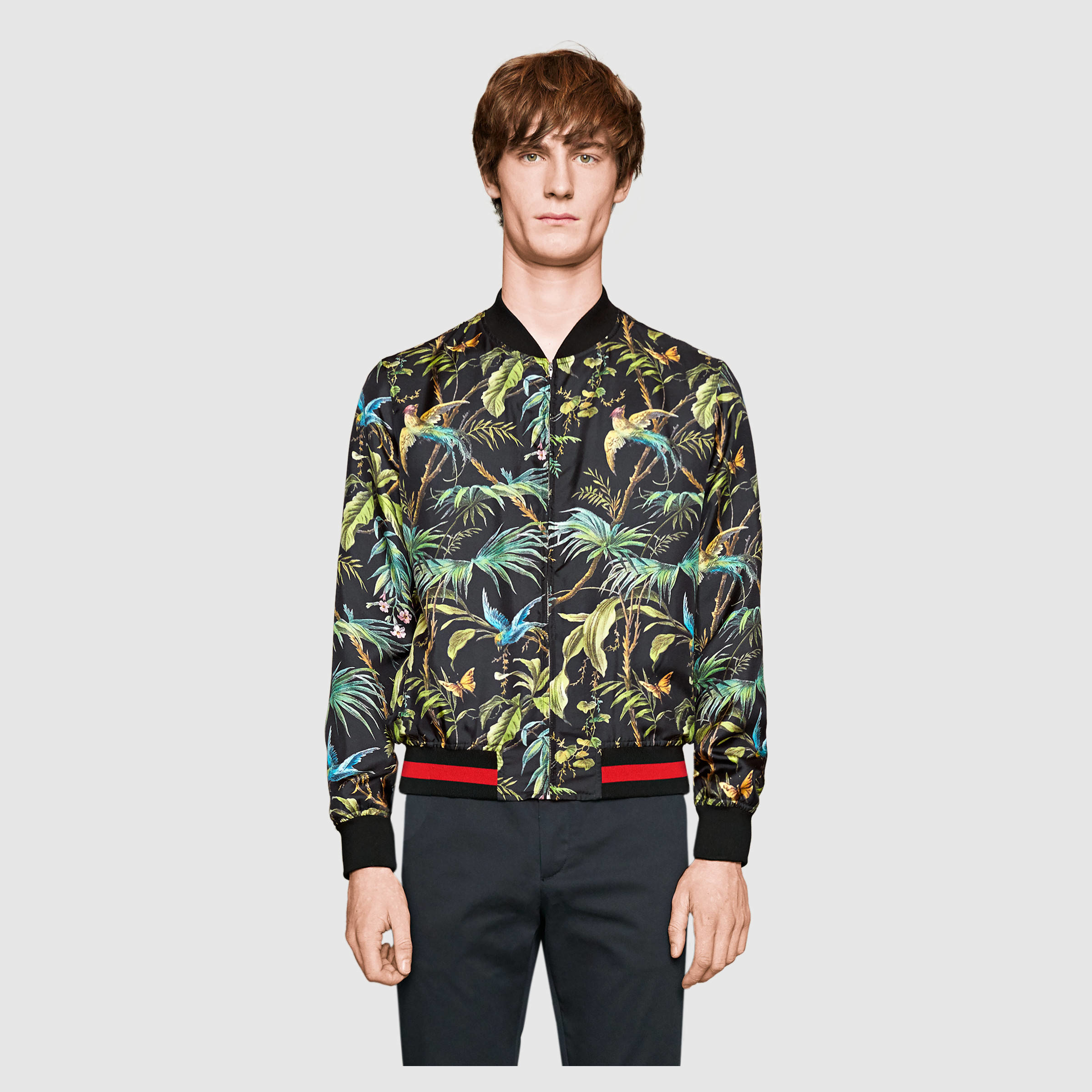 Gucci Tropical Print Silk Jacket for Men | Lyst
